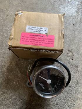 2fm-15-0020 2fastmoto Tachometer Tach 0-12 000 Rpm 1 4 Ratio Cafe Honda Yamaha 2.5 Inch Suzuki Bobber