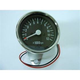 2fm-15-0033 2fastmoto Tachometer Chrome - 0-12 000 Rpm 1 4 Ratio For Honda Cb Cl