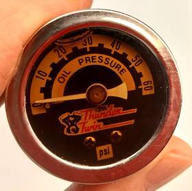 7121 Accel Motorcycle Oil Pressure Gauge Thunder Twin 60psi 1.5 Inch Liquid Filled