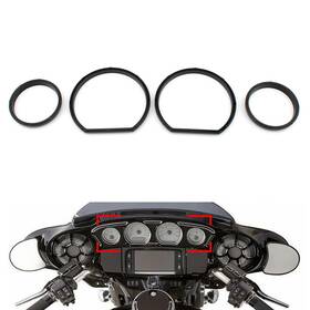 Cbdtimes 613654147863 Instrument Board Gauge Bezel Kit Fit Harley Touring Electra Street Glide Black