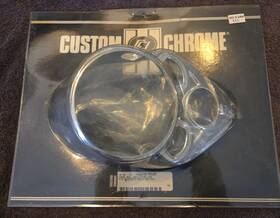 Custom Chrome 26-166 Nos Skull Dash Cover With Red Lens Knucklehead 36-38 1936-38 Harley