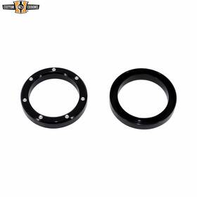 677695 Custom Chrome 2pc Black 2 Inch Gauge Speedometer Bezels Cover Fit For Harley Flht/x &fltr 1986-2013