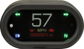 Mlx-5400-k Dakota Digital Black Oval Handle Bar Mount Speedometer With Signals