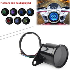 Dictorcoltd 421114500031 Retro Motorcycle Digital Speedometer Led Lcd Odometer Tachometer Fuel Meter 12v