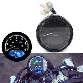 Dictorcoltd 550748645433 Lcd Digital Universal Motorcycle Odometer Speedometer Tachometer 12000rpm Gauge