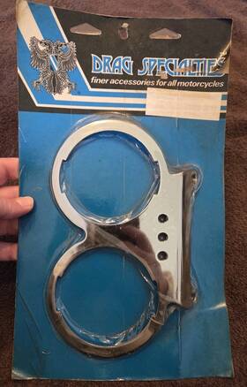 Drag Specialties 373686 Nos Harley Speedometer Instrument Panel Dual Gauge 84 85 Fxr Xl Specialitie