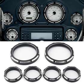 Galaxy Halousa 612075785067 Motor Cnc Speedometer Board Burst Gauge Bezel Fit Harley Touring Flht Flhx 96-13