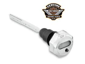 62974-09 Harley-davidson Nos Oem Ft06-17 Dyna Chrome Oil Dipstick And Lcd Temperature Gauge