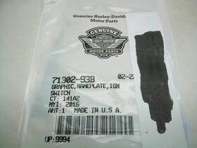 71302-93b Harley-davidson Gas Fuel Tank Dash Ignition Switch Nameplate Softail Dyna Fxdwg