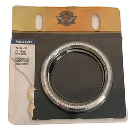 74736-10 Harley-davidson Touring Softail Dyna 4 In Diamond Ice Bling Speedo Trim Ring