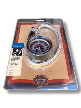 75137-98a Harley-davidson New Air Pressure Gauge With B Raided Stainless Multi-fit