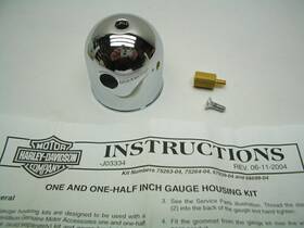 75263-04 Harley-davidson Chrome 1.5 Inch Spherical Gauge Can Housing For Use With Gauges