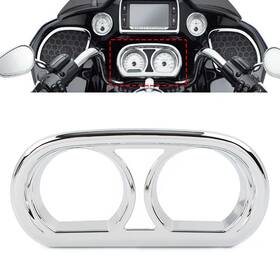 Hkseller-au 550756851543 Motorcycle Chrome Gauge Bezel Trim Kit Fit Harley Road Glide Fltrx 2015-later