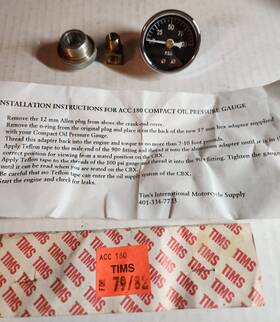 23-0022 Honda 1979/82 Cbx Acc 180 Compact Oil Pressure Gauge #23-0022 Nos