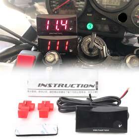 Hukyu 890000257975 Mini Digital Voltage Meter Display Voltmeter Red Led Panel For Motorcycle Dc12v