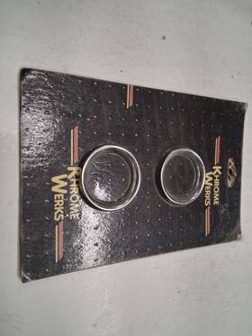 Khrome Werks 49-1126 New Nos 2 Inch Chrome Gauge Bezel Set For Harley Flht / Flt