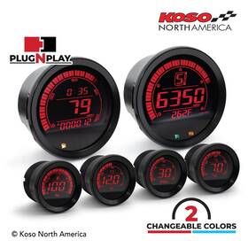 Hd-02 Koso North America 6-piece Kit Black Bezel For 04-13 Harley-davidson Baggers Motorcycle