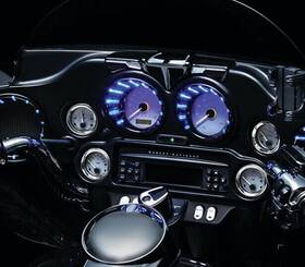 7288 Kuryakyn 5447 Speedo-tach Bezels With Led Accents Black 06-13 Hd Touring -