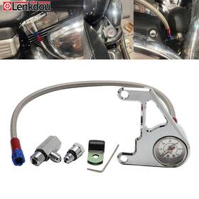 08006-0006c-df Lenkdou Chrome Oil Pressure Gauge Kit For Harley Twin Cam Touring Dyna Softail 1999-2017