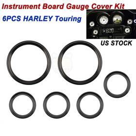Mp08-004-0011b-le Lenkdou 6x Instrument Board Gauge Bezels Cover Kit For Harley 96-13 Touring Street Glide