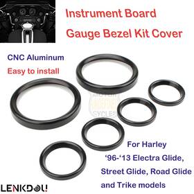Mp08-004-0011blmt Lenkdou Cnc Speedometer Gauge Bezel Trim Ring Cover Kit For Harley Touring Electra Glide