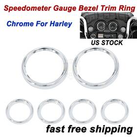 Mp08-004-0011c-le Lenkdou 1 Set Speedometer Gauge Bezel Cover Kit For Harley Touring Road King Stree Glide