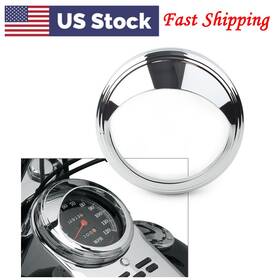 Motohij 536123422134 Chrome 5 Inch Speedometer Gauge Bezel Trim Ring Visor Cover For Harley Road King Us