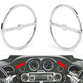 Motorshop168 550724892790 Left And Right Chrome Speaker Trim Ring Cover Fit Harley Electra Tri Street Glide