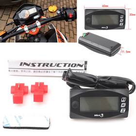 Nomura 550713886779 1pc Motorcycle 12v Led Digital Thermometer Voltmeter Water Time Gauge Meter