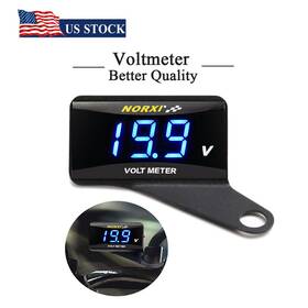 A2509b0702 Norxi Koso Motorcycle Voltage Led Digital Voltmeter Universal Blue Right Holder