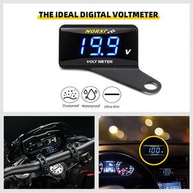 A2512b0401 Norxi Voltmeter Led Display Voltage Dc 12-100v Gauge For Car Motorcycle