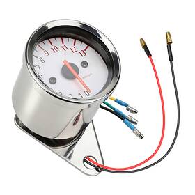 Octoder 616361652118 Universal 13000 Rpm 12v Motorcycle Tachometer Gauge With Clear Led Backlit Display