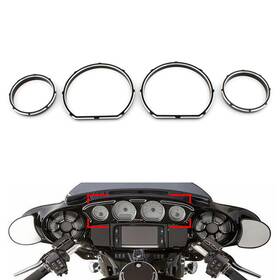 Oginodaisukeusa 421118280052 Instrument Board Gauge Bezel Kit Fit Harley 2014-13 Electra Glide Black And Silver