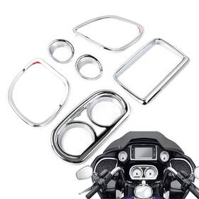 Oginodaisukeusa 550714206538 Fit Harley Road Glide 15-22 Inner Fairing Speedometer Radio Speaker Trim Chrome