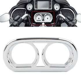 Onegogogo 612345248650 Motorcycle Chrome Gauge Bezel Trim Kit Fit Harley Road Glide Fltrx 2015-later