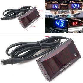 Raimukurijinusa 550747411527 For Racing Scooter Led Digital Water Temp Gauge Meter Thermometer Red Us