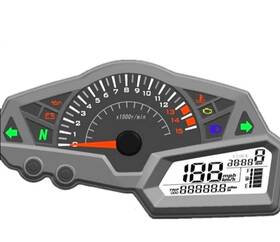 Samdo 761560318072 Universal Motorcycle Speedometer 6 Gear Lcd Odometer Tachometer Motorcy