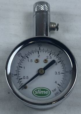 Slime 4173003 0-60psi Tire Pressure Gauge Chrome M15