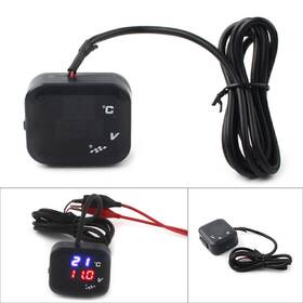 Yusen233 550739775514 Air Temperature Gauge Led Voltmeter Voltage Thermometer Meter Usb Motorcycle