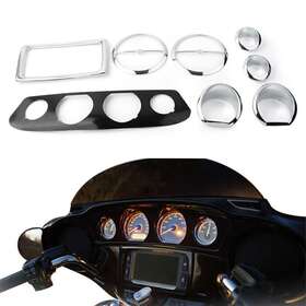Zdl-kabusikikaisya1989us 890000837603 8x Chrome Gauge Bezel Trim Mount Plate For Harley Touring Electra Glide 2014 Us