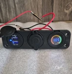 3IN1 Dual Usb 12V Car Boat Charger Panel Blue Led Voltmeter Cigarette Lighter. Fixed Price $10.39.