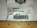 Nos Harley-davidson #92046-78 Tachometer Indicator Lamp Cable 1971-1984, Fx. Fixed Price $14.95.