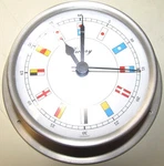Victory BA683.2RF White Dial Brushed Stainless Steel Clock W/ Flag Motif.. Fixed Price $79.99.