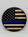 12" Police Wood Flag Designer Firefighter Military Clock Patriotic Gift For Him. Fixed Price $54.00.
