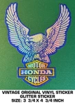 Honda Motorcycles - Vintage Original Vinyl Prismatic Glitter Decal Sticker. Fixed Price $7.28.