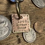 1948 Indian Chief Motorcycle Brass Key Fob. Fixed Price $28.50.