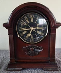 Harley Davidson 2005 Wood Eagle Mantle Bulova Desk Clock. Fixed Price $109.95.