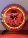 Harley-davidson Wings Logo Neon Wall Clock SPR-72. Fixed Price $80.00.