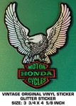 Honda Motorcycles - Vintage Original Vinyl Prismatic Glitter Decal Sticker. Fixed Price $7.28.