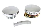 Chrome Led Smooth Style Fuel Gauge And Filler Cap Set For Harley-davidson. Fixed Price $212.99.